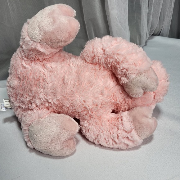 Aurora 12" Soft Pink Crouching Pig Piglet Stuffed Plush Animal Toy - Picture 6 of 10